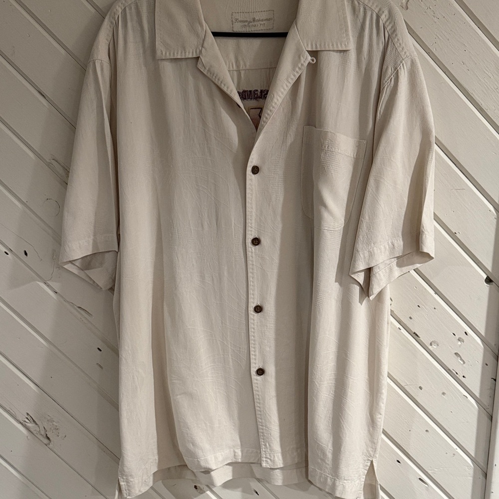 Tommy Bahama Cream Casual Button Down Shirt - Picture 2 of 4